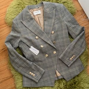 Babaton Encore Blazer Jacket Double Breasted with Shoulder Pads NWT sz 6
